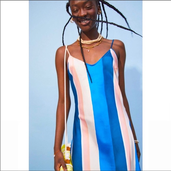 ⭕️ PRICE FIRM NEW Lemlem x H&M XXL Sustainable Eco Fashion Striped Midi Dress - Picture 7 of 13